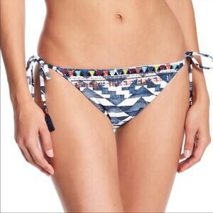 Lucky Brand Going South Side Tie Boho Bikini Bottom Blue Women’s Size Medium